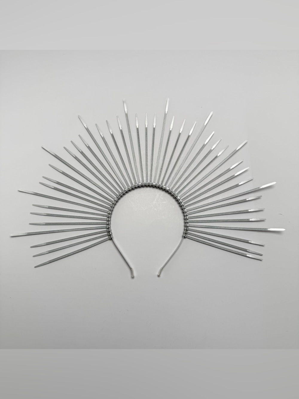 Silver Spike Halo Headband - Metallic Festival Crown - Picture 2 of 7